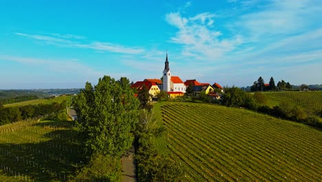 Aerial-drone-4K-footage-of-Svetinje-which-is-a-small-village-in-the-Municipality-of-Ormož-in-northeastern-Slovenia