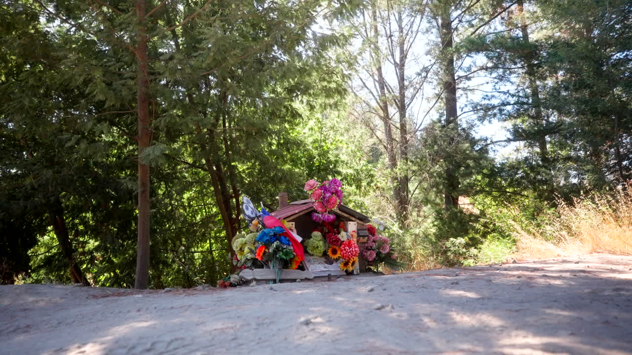 Animitas Roadside Shrines Built To Honor The Memory Of Someone Who Died Violently In Chile, South America. Close-up Shot