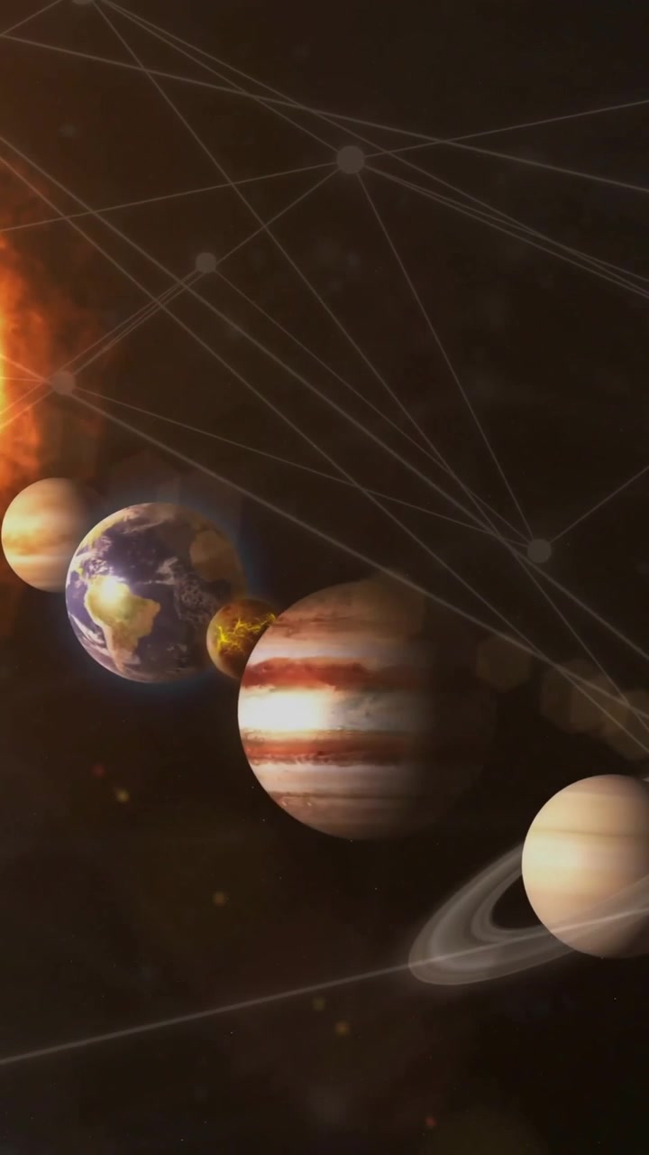 Animation of network of connections over solar system