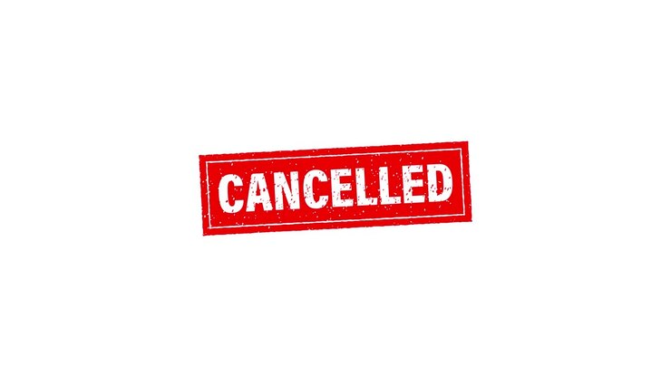 Illustration with red cancelled. Red textured illustration. Vintage icon for banner design. Motion graphics.