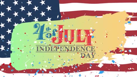 Animation-of-fourth-of-july-independence-day-text-over-american-flag