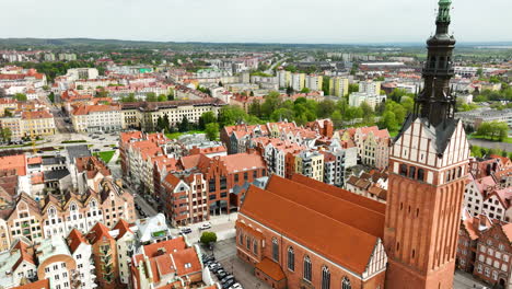 vista aérea de la ciudad de elbląg, st.