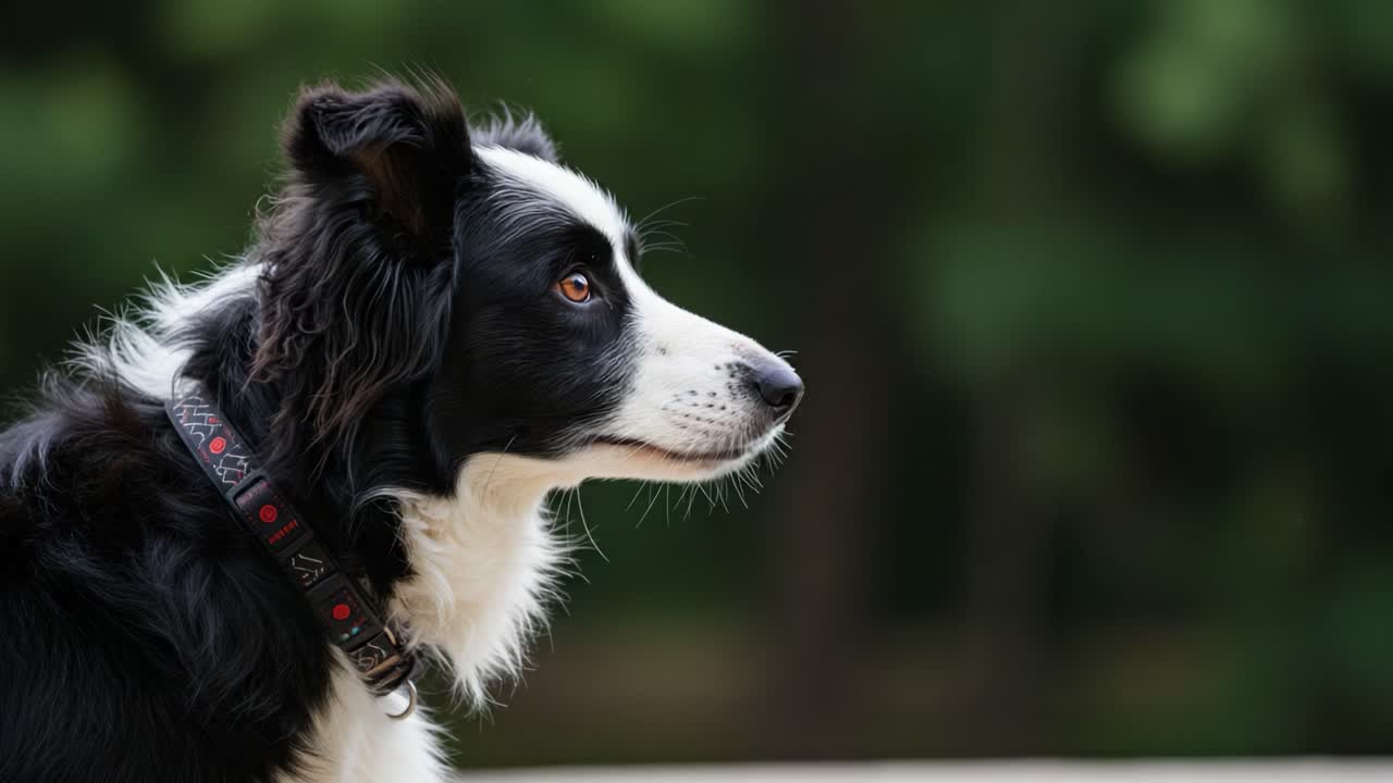 A Beautiful Portrait of a Border Collie Showcasing Its Distinctive Features and Expressive Eyes in a Natural Outdoor Setting