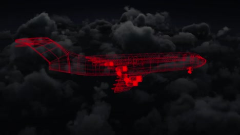 Animation-Einer-Technischen-3D-Zeichnung-Eines-Flugzeugmodells