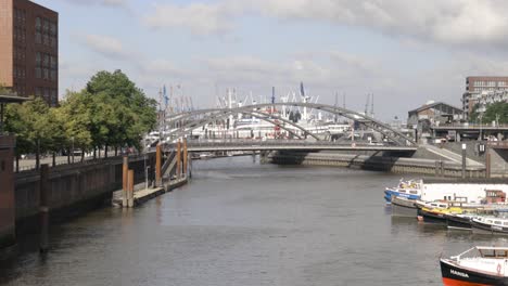 a nice quite morning in the hamburg hafen, hamburger hafen, hafen city in germany