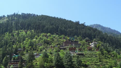 plants, houses and natural diversity of the mountainous region.
