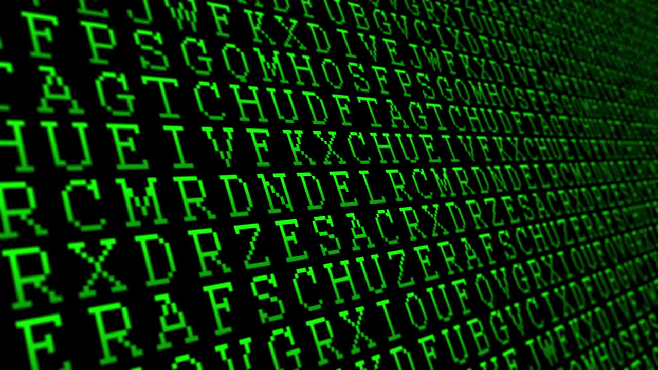 letras del alfabeto patrón verde de cerca fondo animado