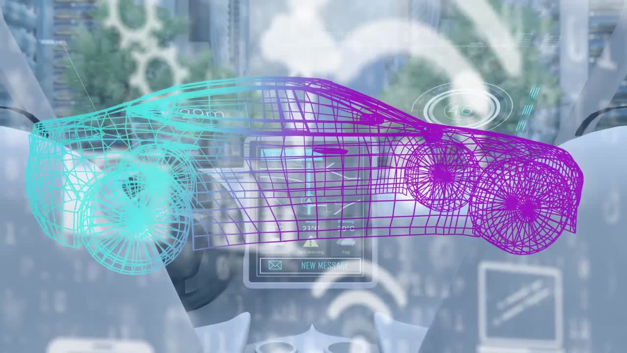 자동차를 통해 데이터 처리의 애니메이션