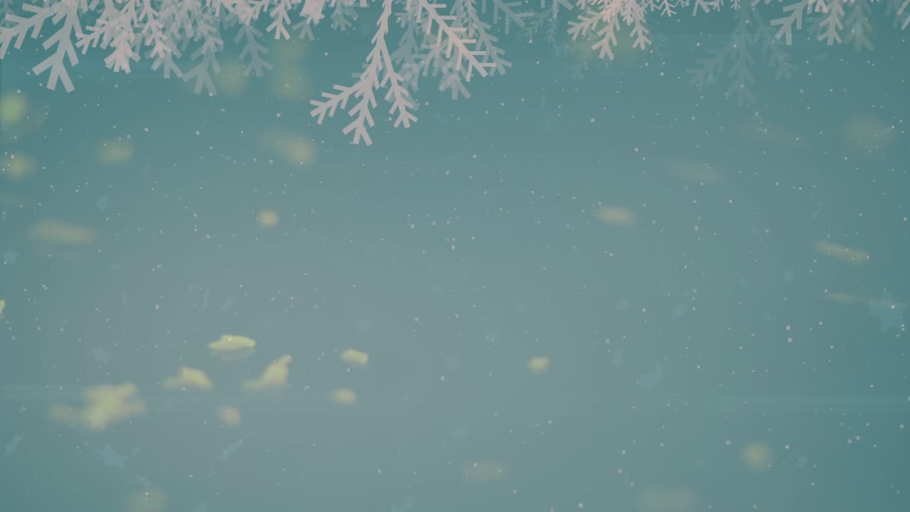 Animation of white particles falling with copy space against blue background