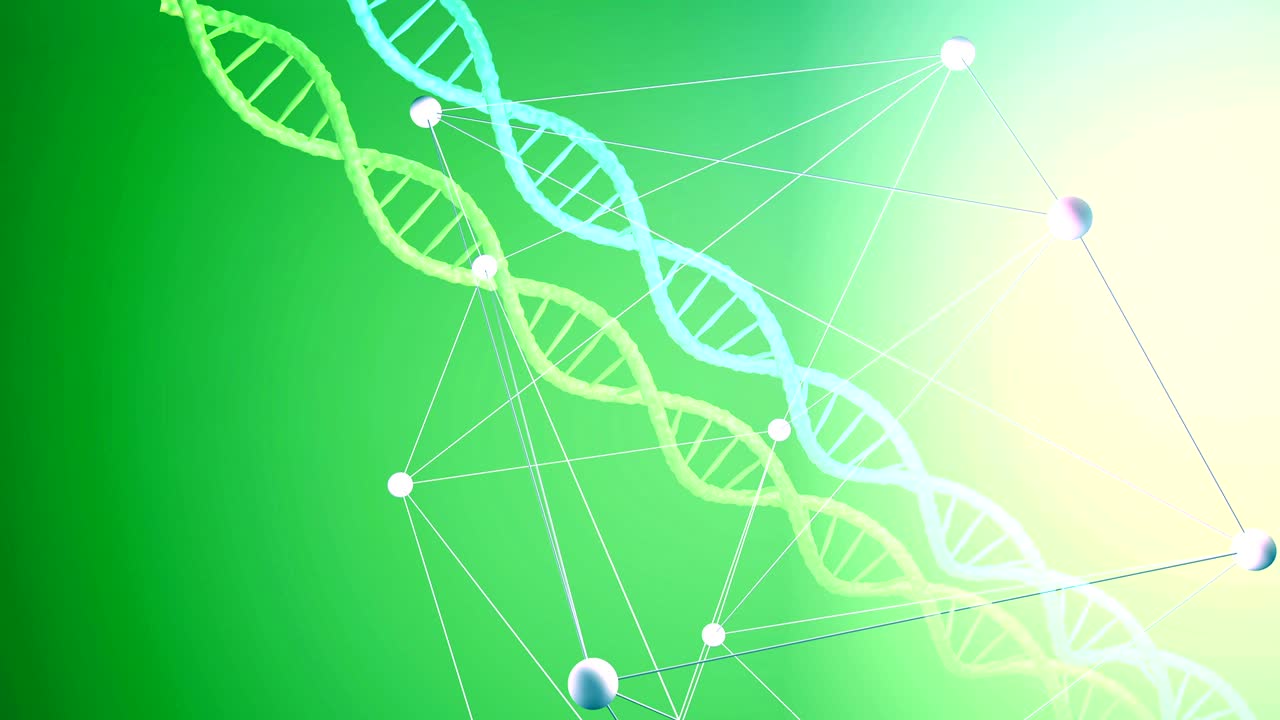Movimento filamento DNA. Animazione 4k, 3D