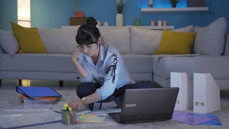 home office worker woman happy and smiling.