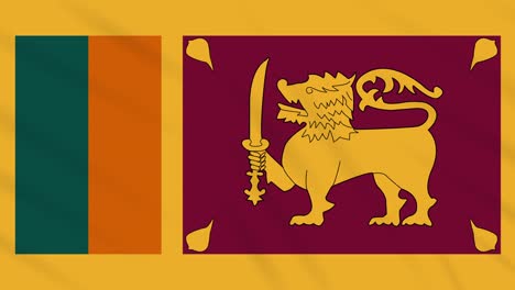 la bandera de sri lanka se agita con un paño, un bucle de fondo