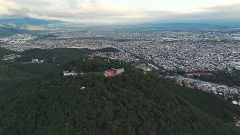 aerial of mountains surrounding salta, capital city of argentina