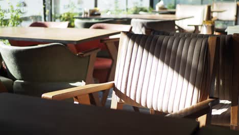 empty chairs in a cozy cafe