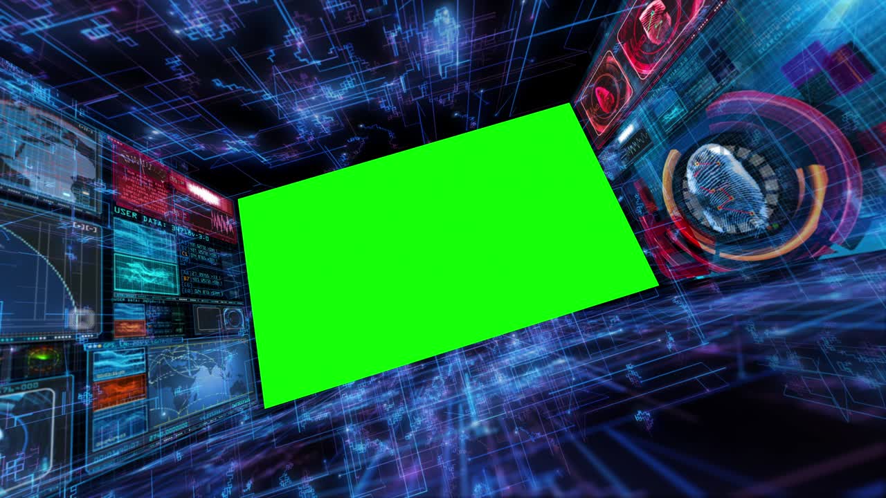 Technology Green Screen Interface Computer Data Digital Screen