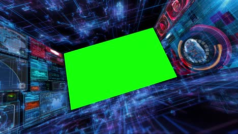tecnología de pantalla verde interfaz de datos de computadora pantalla digital