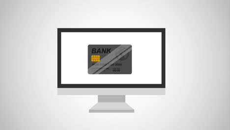 laptop cart credit card ecommerce online shopping icons