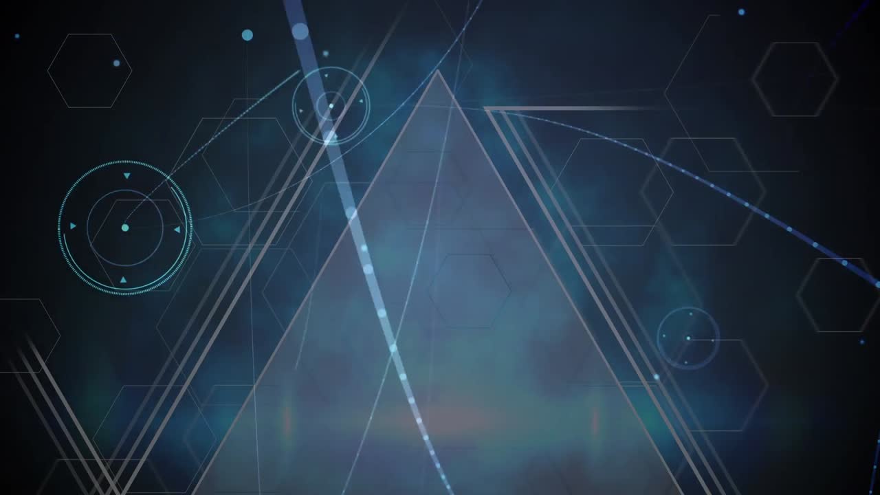 해군 공간에서 삼각형과 연결의 애니메이션