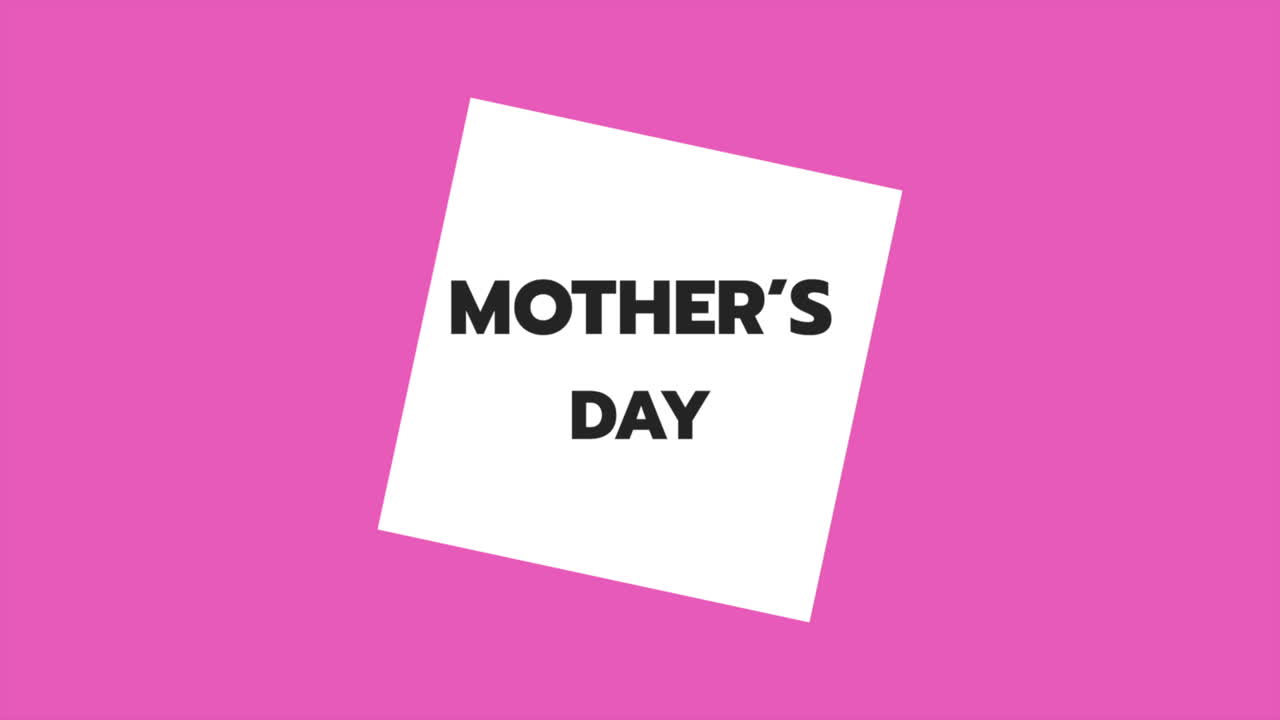 texto de animación día de la madre sobre moda rosa y fondo minimalista con cuadrado blanco 1