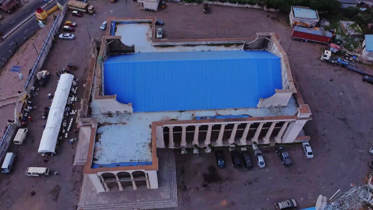 High angle view of the rooftop of Mapo Hall, the city hall of Ibadan, the second city of Nigeria