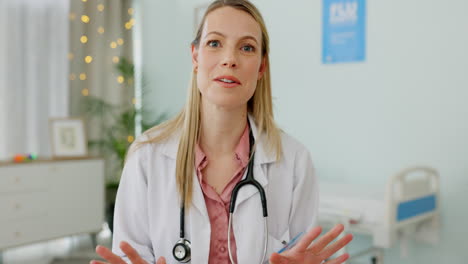 Doctor,-waving-woman-or-video-call-in-telehealth