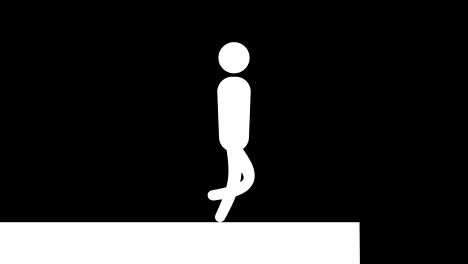 athlete figure jumping over hurdles animation, hurdle race, loop, with alpha matte.