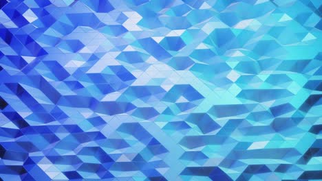 estilo creativo abstracto bajo fondo poli en 4k. ondas abstractas se mueven en superficie brillante en bucle. animación suave y sin costuras. simple geometría minimalista bg. color de gradiente azul