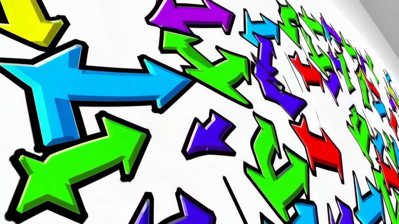 Vibrant 3D Arrows Abstract Pattern