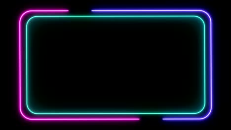 marco de neón de luz abstracta en fondo negro. espectáculo de láser animación en bucle. video 4k