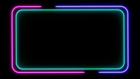 abstract light neon frame on black background. laser show looped animation . 4k video