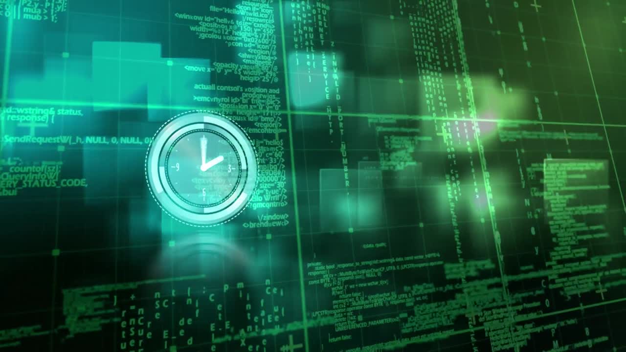Animation of clock over data processing