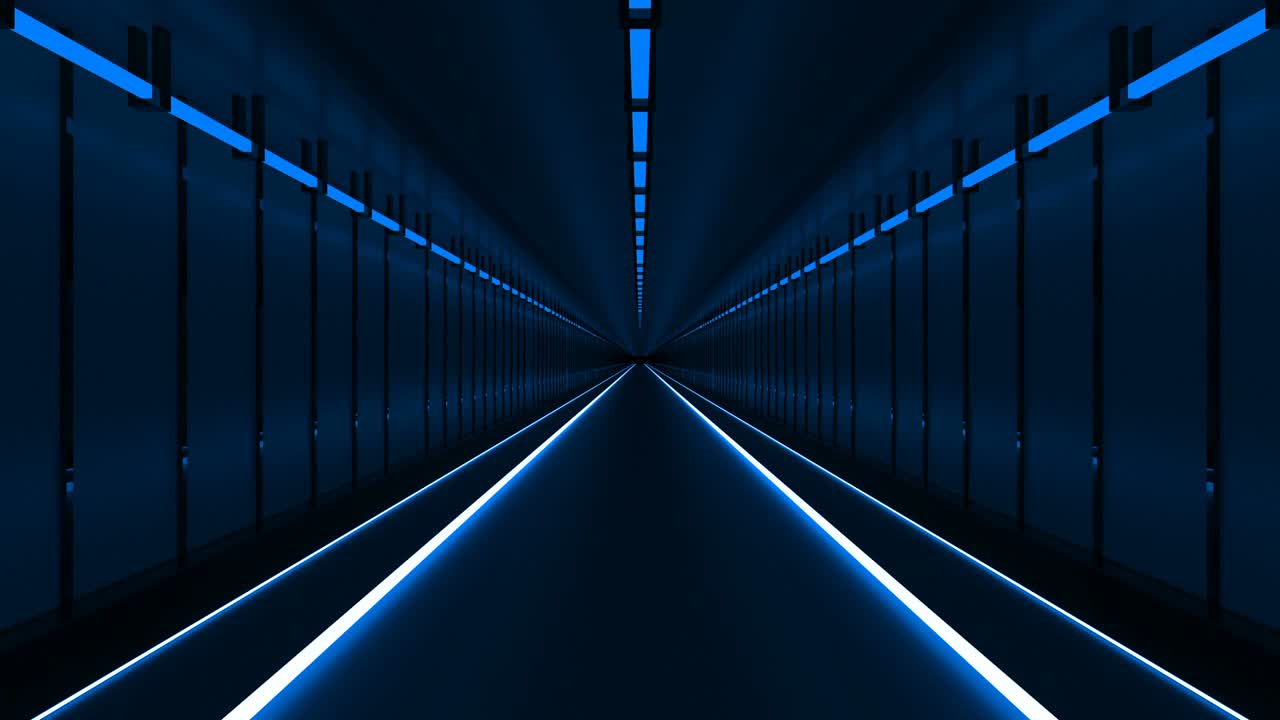 Blue Looped Glossy Background Tunnel