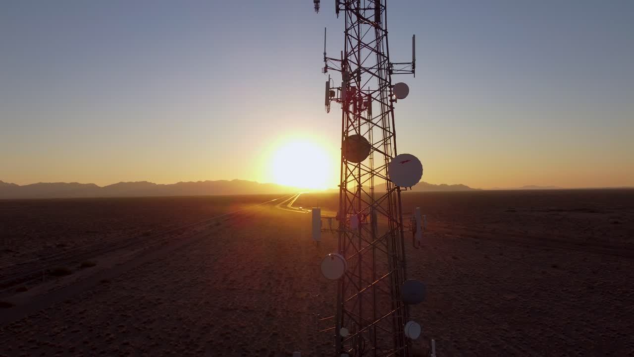 Sunset over Desert Cell Tower