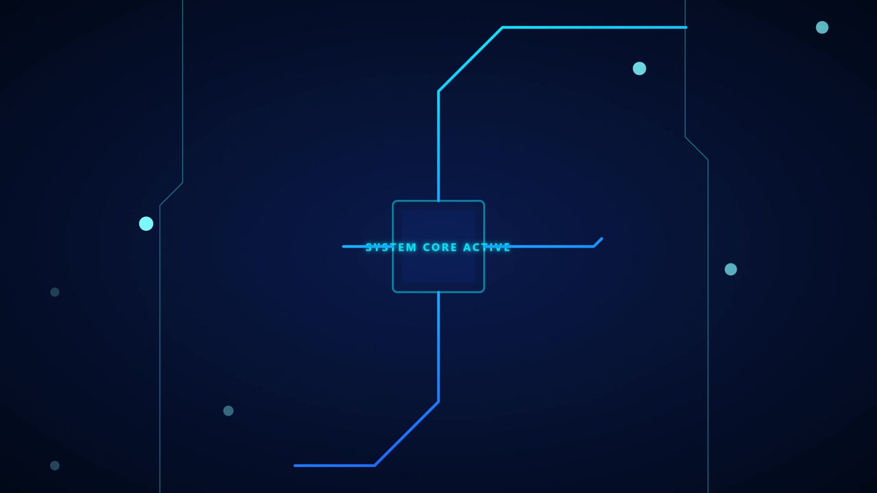 Digital Interface Animation with System Core Active Text
