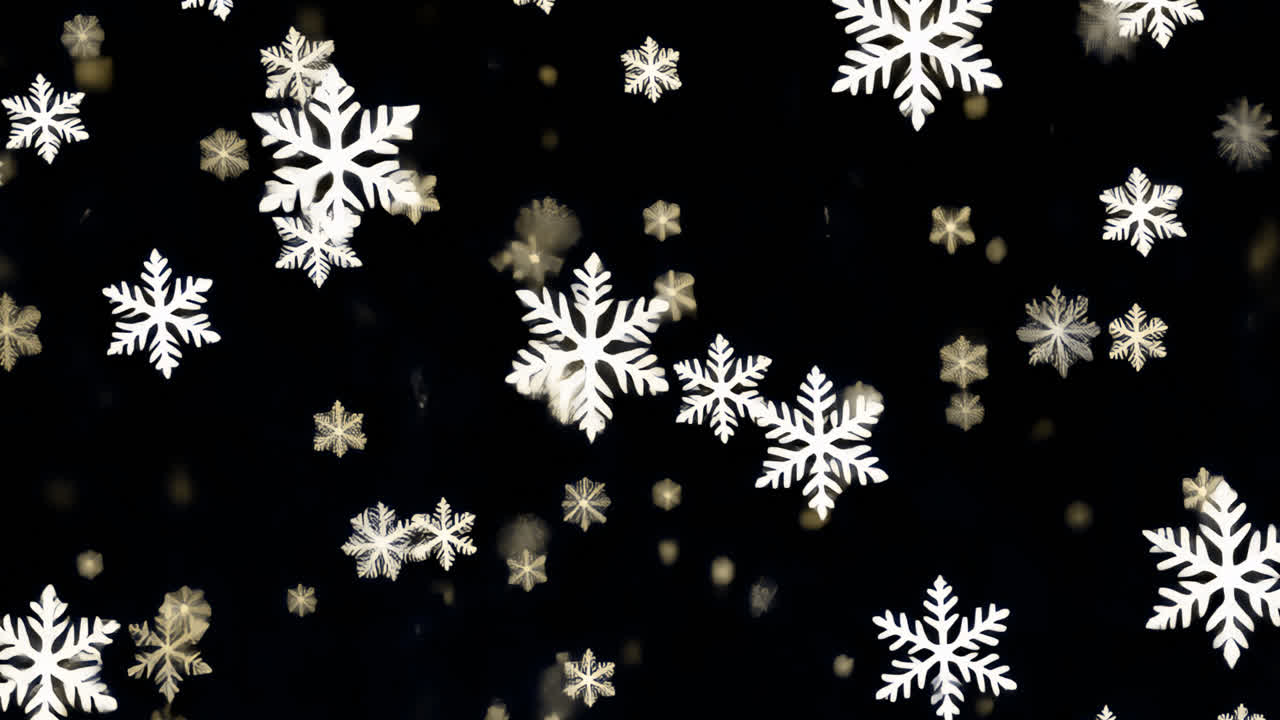 Snowflakes falling animated overlay, transparent 4K video, alpha channel, ProRes 4444