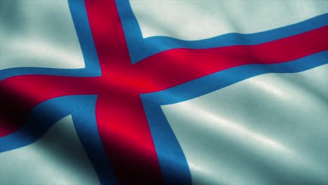 faroe islands flag waving in the wind. national flag of faroe islands. sign of faroe islands seamless loop animation. 4k