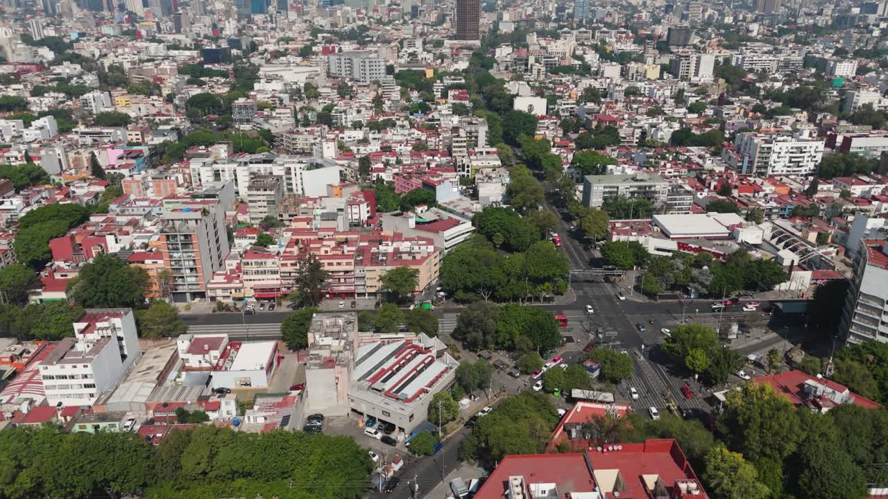 Aerial view of the Narvarte colonia in Mexico City