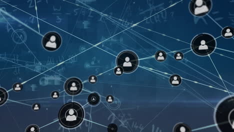 Animation-Des-Verbindungsnetzwerks-Und-Der-Datenverarbeitung-über-Server