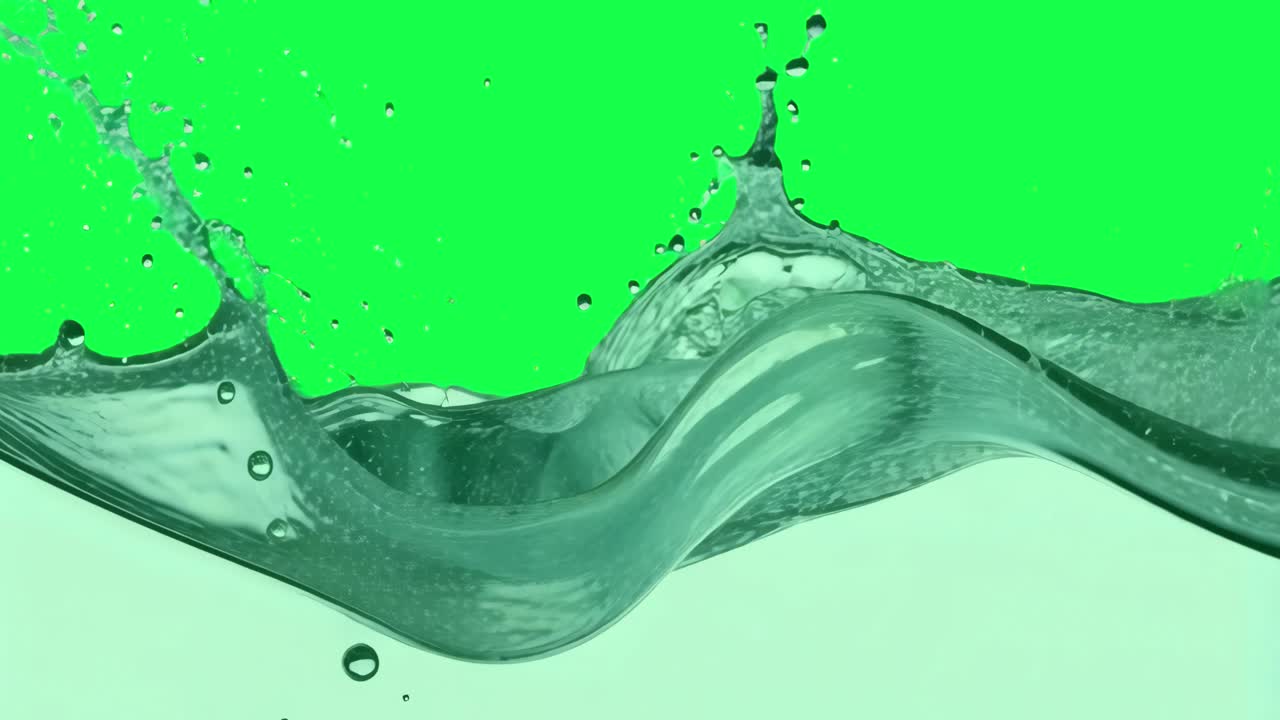Animazione dinamica con effetto splash, video 4K trasparente, green screen