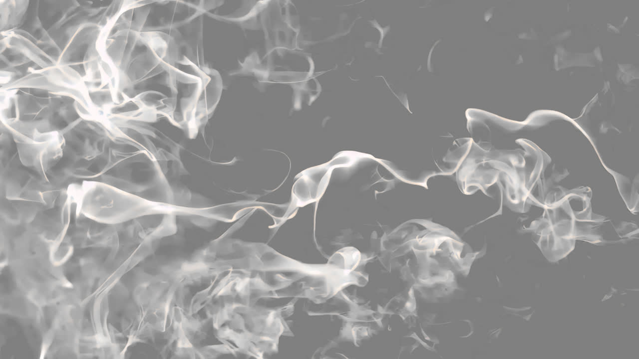 White smoke animated overlay, transparent 4K video, alpha channel, ProRes 4444