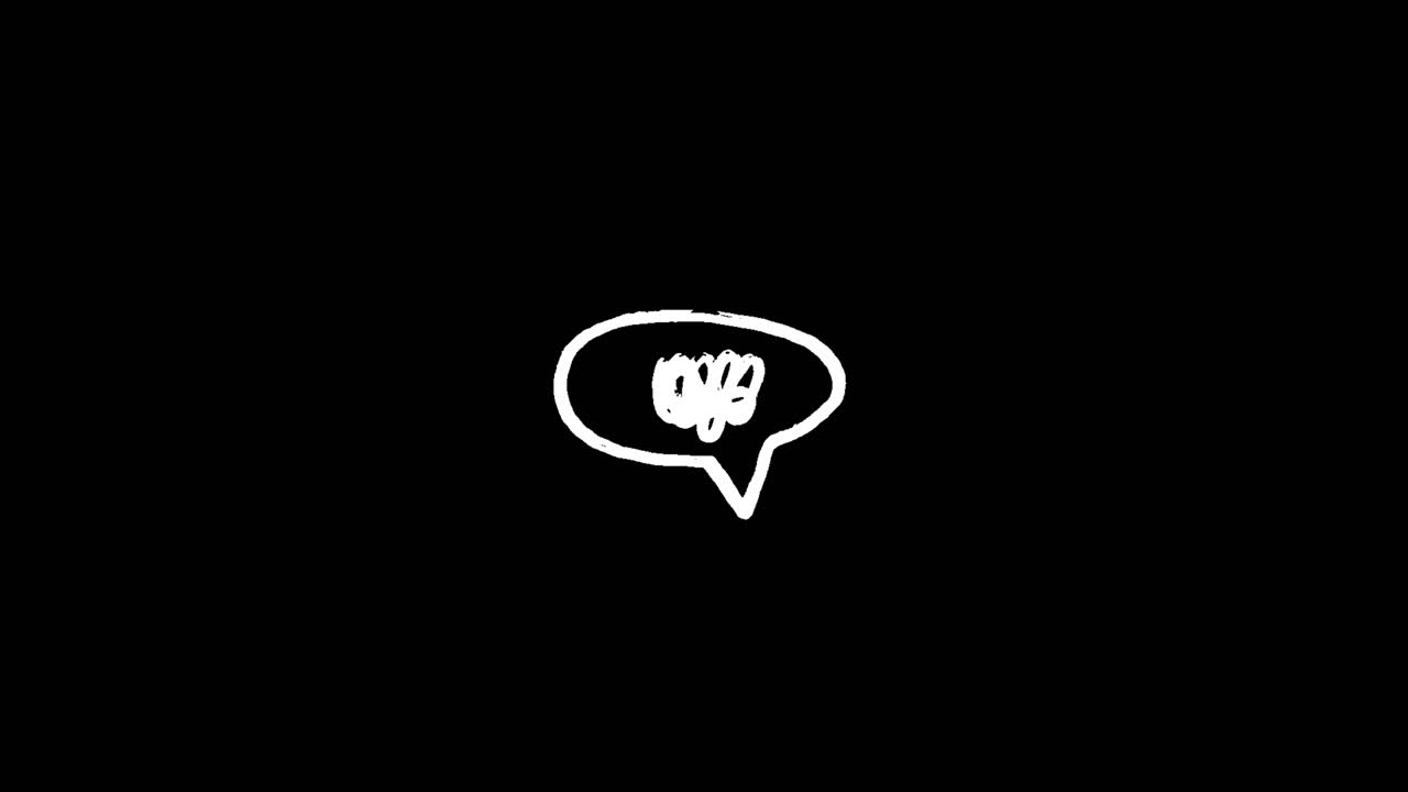 Animated Hand-Drawn Speech Bubble with Scribble