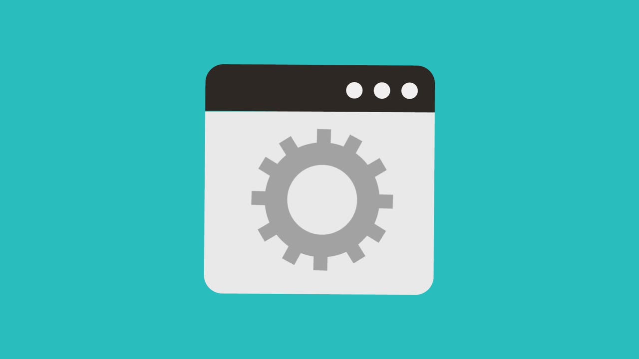 iconos de las ventanas de engranajes y pestañas