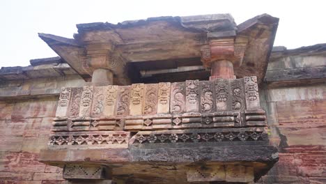 pan shot of carvings on terai monastery in shivpuri of madhya pradesh india