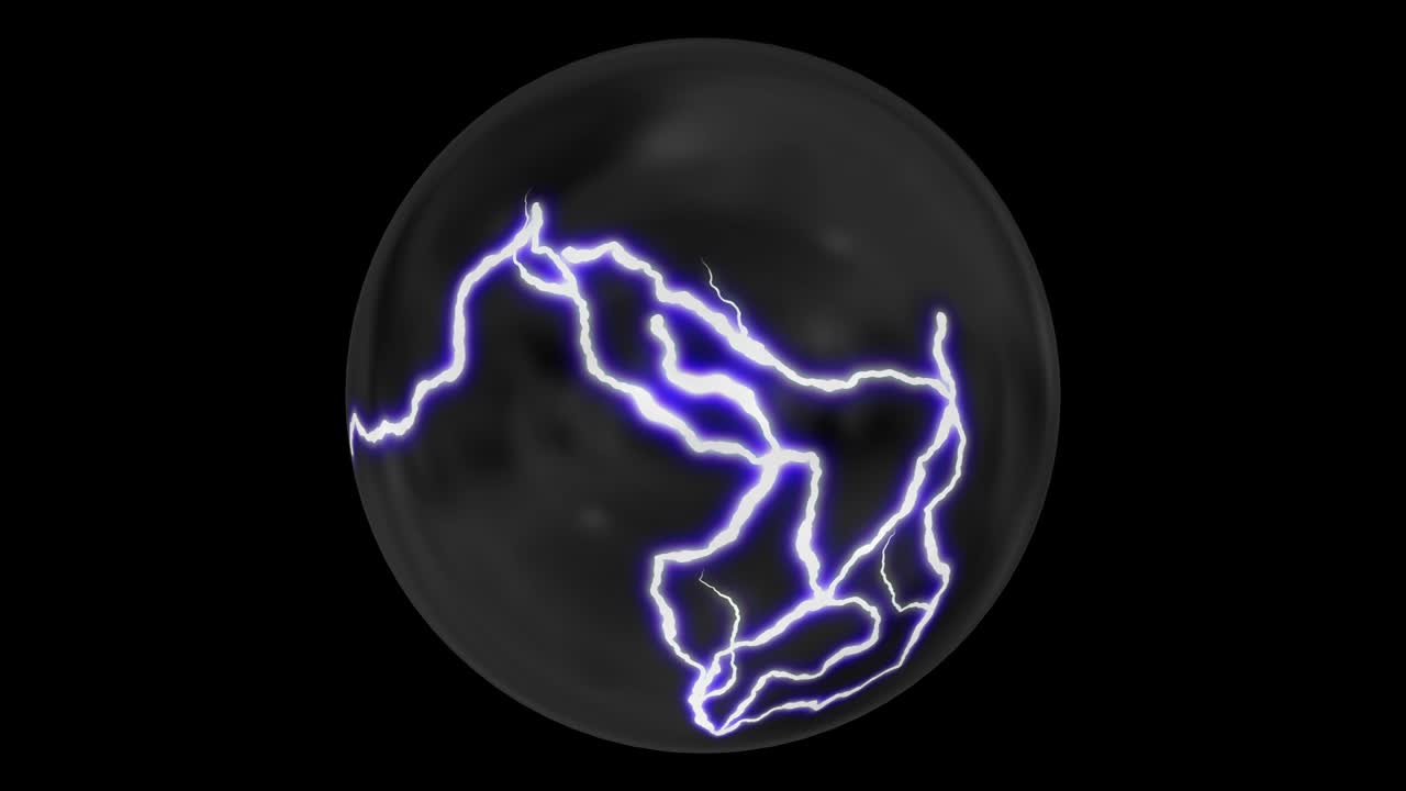 bola de cristal mágica para la adivinación. descargas de electricidad. predicción del destino, el futuro