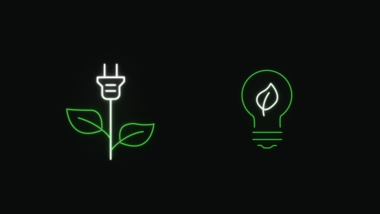 Icons representing green energy solutions