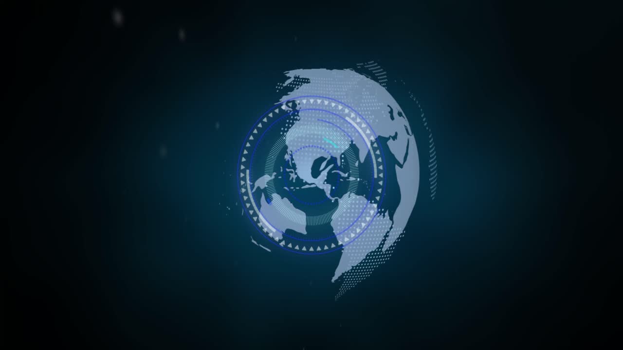 Animation of scope scanning and data processing over globe