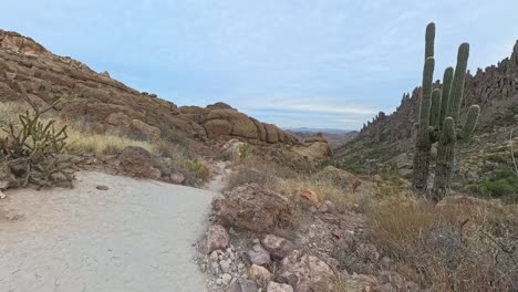 cloud time lapse of the peralta trail in the superstition mountains