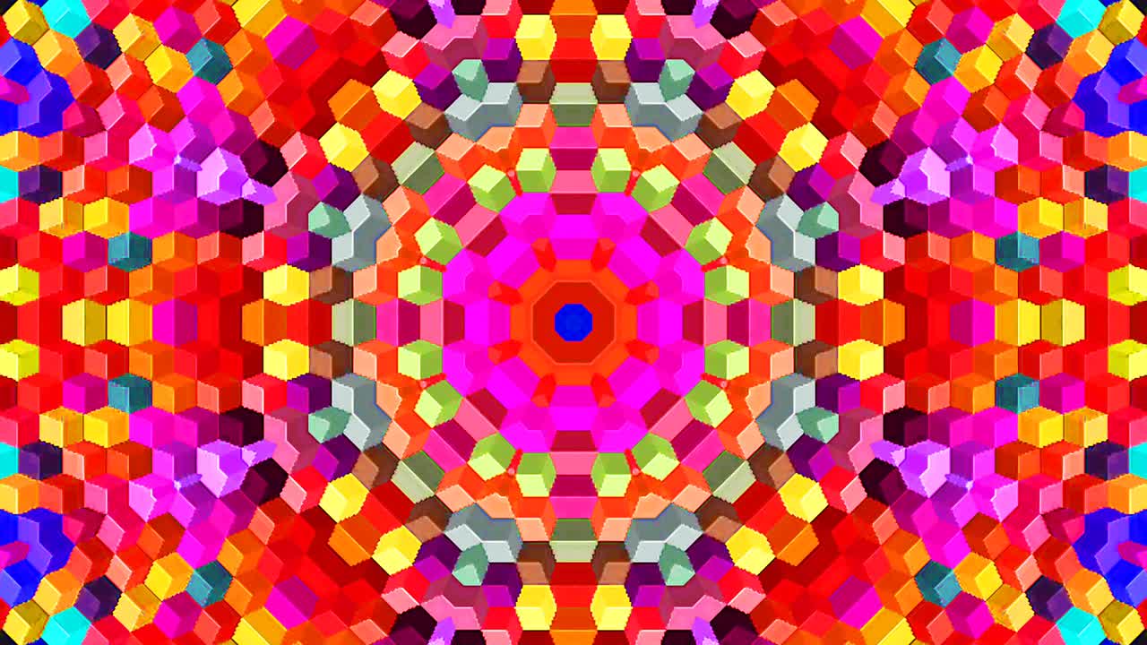 아름답고 추상적인 칼레도스코프, 빛나는 빛, 미묘한 움직임을 조절하는 빛.