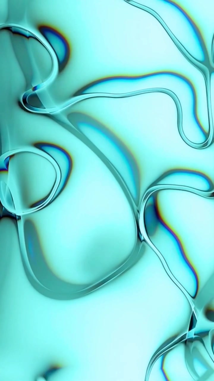 Sfondo liquido astratto color verde acqua che scorre fluidamente con luce iridescente