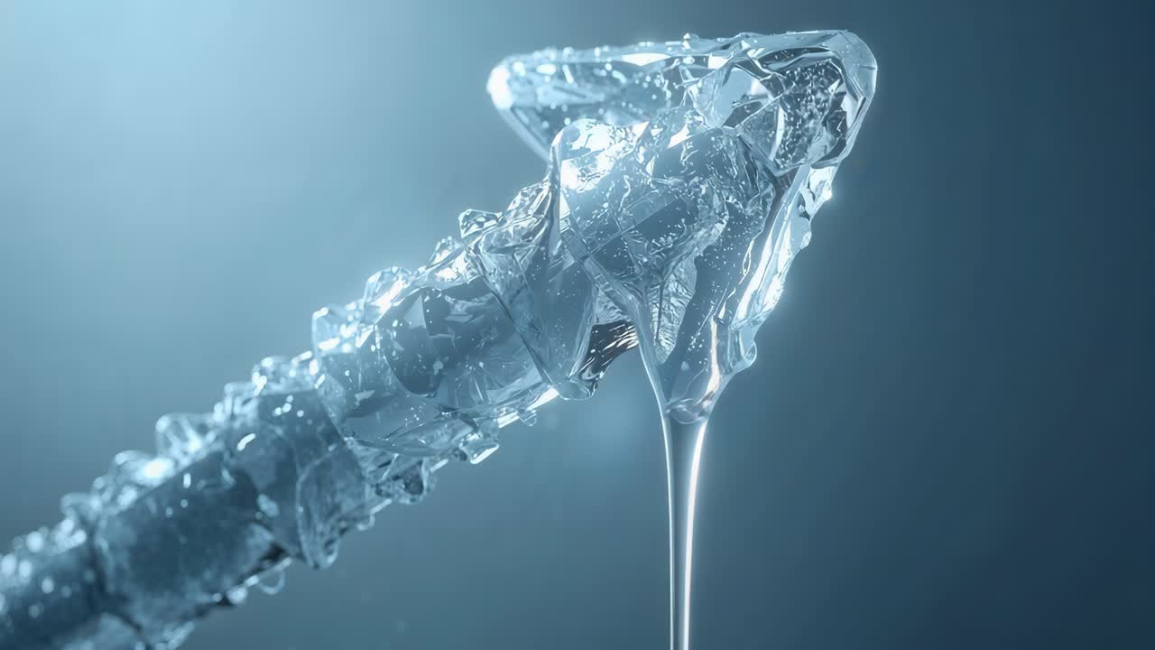 Frozen Water Crystal Dripping